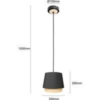 Lindby Ananya pendant light 1-bulb metal wood
