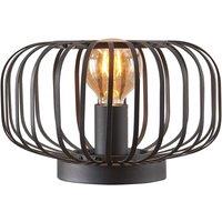 Lindby Krish table lamp in cage look, black