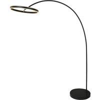 Lucande LED arc lamp Yekta, black, 183 cm, dimmable