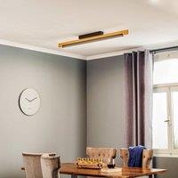 Quitani LED ceiling light Keijo, black/oak