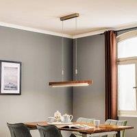 Quitani LED hanging light Keijo, nickel/nut, 83 cm