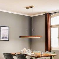 Quitani LED hanging light Keijo, nickel/nut, 103 cm