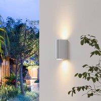 Prios Irfan outdoor wall light round white 15.5 cm