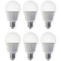 Lindby LED bulb, set of 6, E27, 8.5 W, matt, 3,000 K