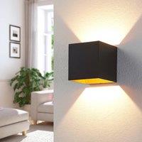 Arcchio Aldrina LED wall lamp, black, set of 2