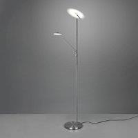 Trio Lighting Brantford LED floor lamp, reading lamp in matt nickel