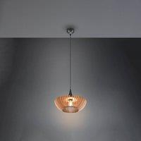 Trio Lighting Colino hanging light made of wooden slats, light wood