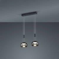 Trio Lighting Madison LED pendant light, dimmable, 2-bulb, black