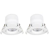 Prios LED recessed light Shima, white, 7W, 3000K, 2pcs, dimmable