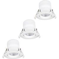 Prios LED recessed light Shima, white, 7W, 3000K, 3pcs, dimmable