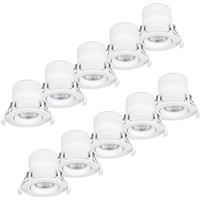 Prios LED recessed light Shima, white, 7W, 3000K, 10pcs, dimmable