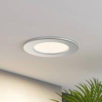 Prios LED recessed light Cadance, silver, 12 cm, set of 2, CCT