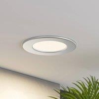 Prios LED recessed light Cadance, silver, 12 cm, set of 10, CCT