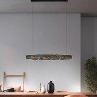 Quitani LED hanging light Persida, 98 cm, impact metal, gold