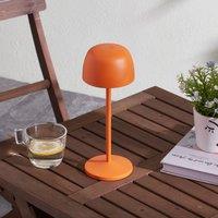 Lindby Arietty LED rechargeable table lamp, orange, dimmable, IP65