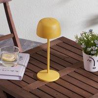 Lindby LED rechargeable table lamp Arietty, yellow, dimmable, IP65