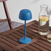 Lindby Arietty LED rechargeable table lamp, blue, dimmable, IP65
