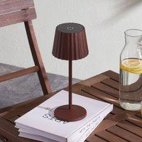 Lindby Esali LED rechargeable table lamp, rust brown, IP65