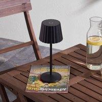 Lindby Esali LED rechargeable table lamp, black, metal, IP65