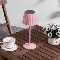 Lindby Esali LED rechargeable table lamp, pink, metal, IP54
