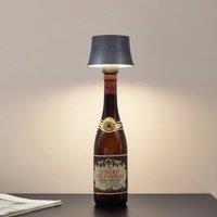 Lindby LED battery-powered table lamp Linor, smoke grey, USB, dimmable