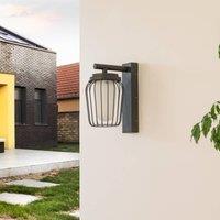 Lucande outdoor wall light Chandan, 30 cm, anthracite, aluminium