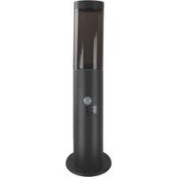 Lindby Statius pillar light, anthracite, iron, sensor, 45 cm