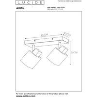 Lucide Alion downlight, glass lampshades, 2-bulb