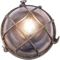 Lindby outdoor wall lamp Daaje, gold-coloured, 26 cm, aluminium