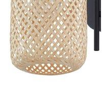 Lindby Venora wall light, height 43 cm, black, wood, bamboo