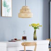Lindby Venora pendant light, 40 cm, three-tiered, bamboo,E27