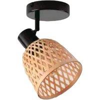 Lindby downlight Youstin, 12.5 cm, bamboo, E14