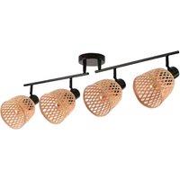 Lindby downlight Youstin, 70.5 cm long, bamboo 4-bulb, E14
