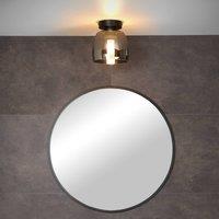 Lucide Tyler bathroom ceiling light, black/smoke grey