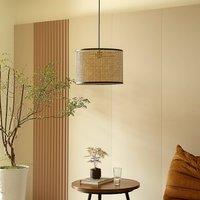 Lindby pendant light Yaelle, 40 cm, rattan, black, E27