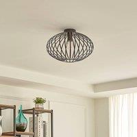 Lindby Maivi ceiling light, black, 40 cm, iron, cage