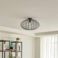 Lindby Maivi ceiling light, black, 50 cm, iron, cage