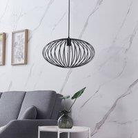 Lindby pendant light Maivi, black, 50 cm, iron, cage