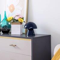 Lindby LED rechargeable table lamp Nevijo, blue, 18cm, USB, dimmable