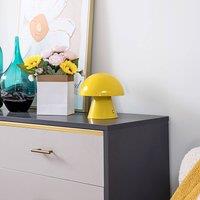 Lindby LED rechargeable table lamp Nevijo, yellow, 18cm, USB, dimmable