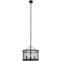 Lucande Eryk pendant light, 40 cm, black, glass, 3-bulb