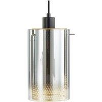 Lucande Sterzy pendant light, 15 cm, grey, glass, E27