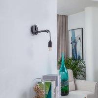 Lindby wall light Elira, black, metal, 10 cm, E27