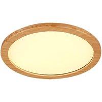 Lucande LED ceiling light Joren, 48 cm, wood, CCT, remote control