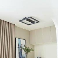 Lucande Smart LED ceiling light Tjado, 50 cm, black, RGBW