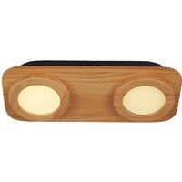Lindby LED spot Joren, wood, 38 x 16 cm, 2-bulb, 3,000 K