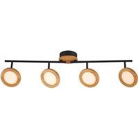 Lindby LED spotlight Manel, wood, 84 cm long, 4-bulb