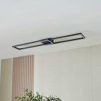 Lucande LED ceiling lamp Tjado, 120 cm long, black, metal