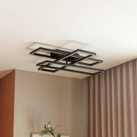 Lucande LED ceiling lamp Tjado, 94 cm long, black, metal
