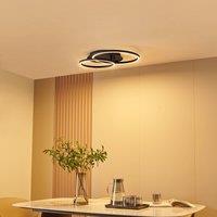 Lucande LED ceiling lamp Tjado, 62 cm long, black, metal